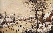 BRUEGEL, Pieter the Elder Winter Landscape with Skaters and Bird Trap china oil painting reproduction